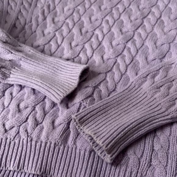 J Crew Diagonal cable-knit sweater purple xs - Picture 9 of 10